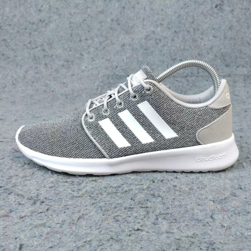 Adidas QT Racer Womens 8 Running Shoes Trainers Low Top Sneakers Cloudfoam Gray - Picture 1 of 13